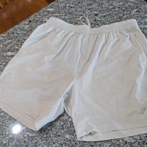 🔥 Gymshark Men’s Training Shorts XL Light Beige Athletic Workout Activewe